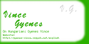 vince gyenes business card